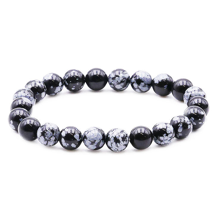 Bracelet obsidienne flocon de neige